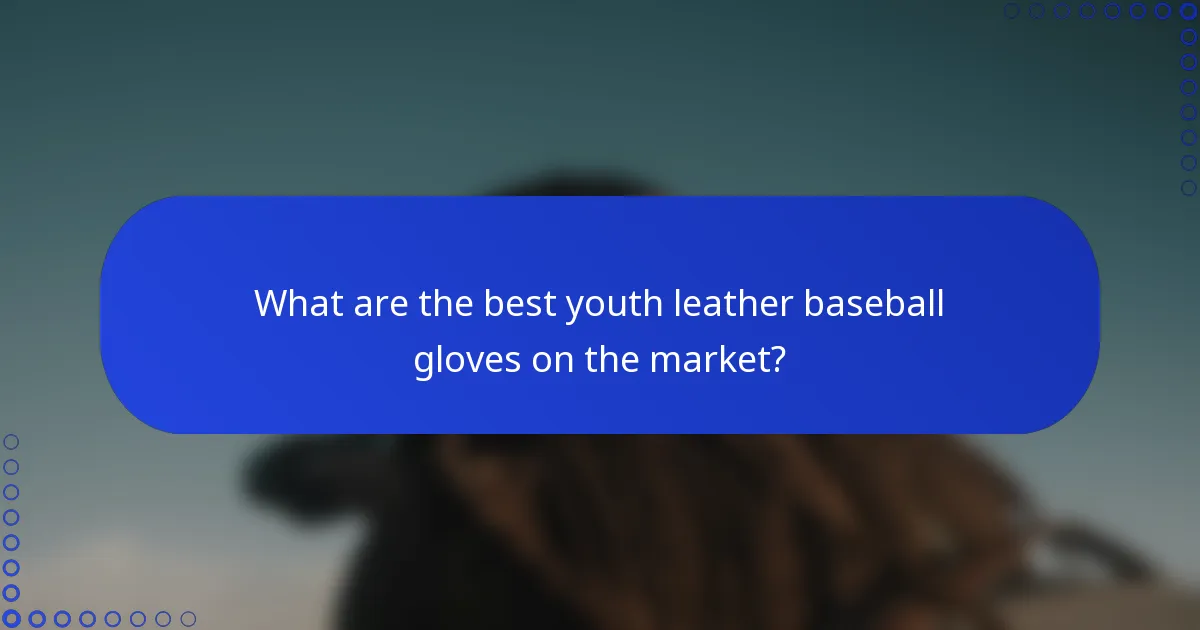 What are the best youth leather baseball gloves on the market?