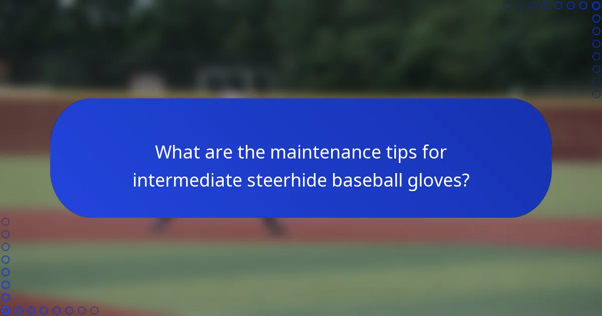 What are the maintenance tips for intermediate steerhide baseball gloves?