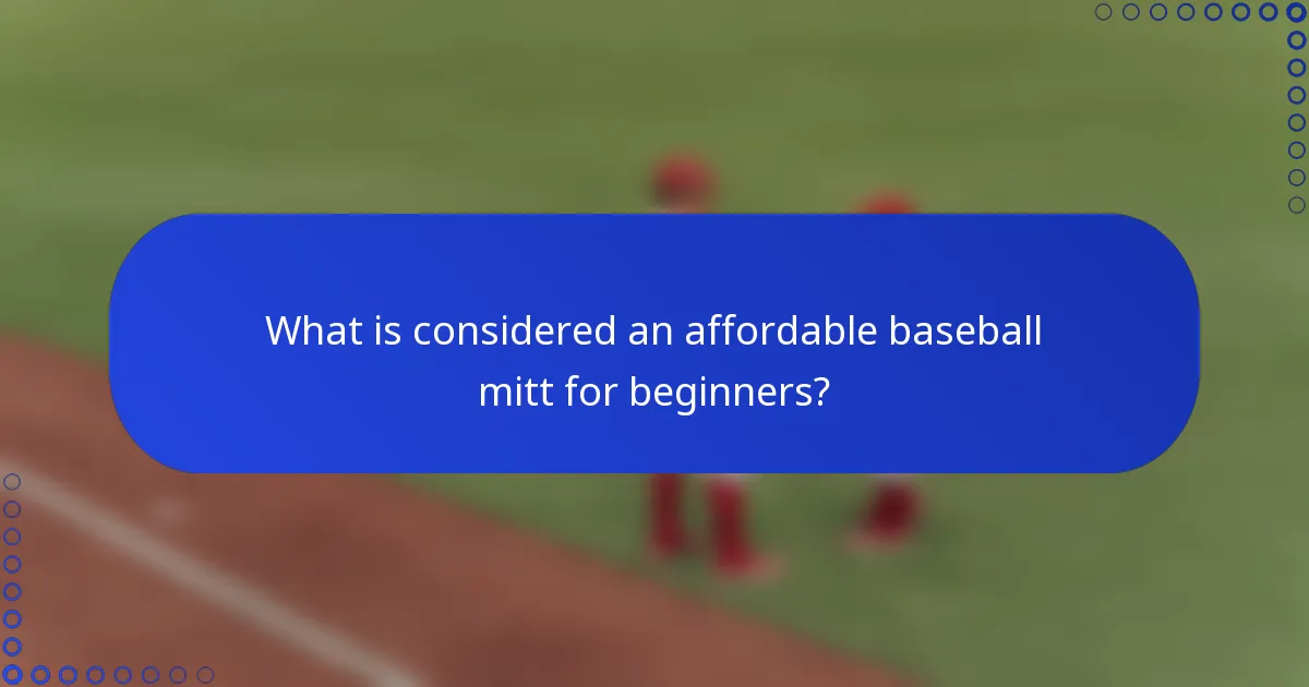 What is considered an affordable baseball mitt for beginners?