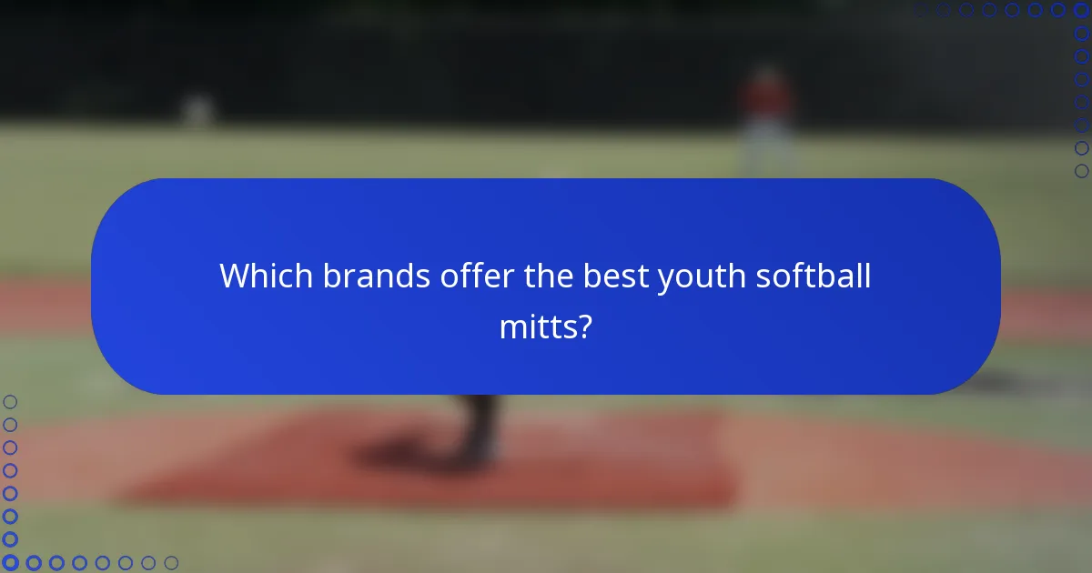 Which brands offer the best youth softball mitts?