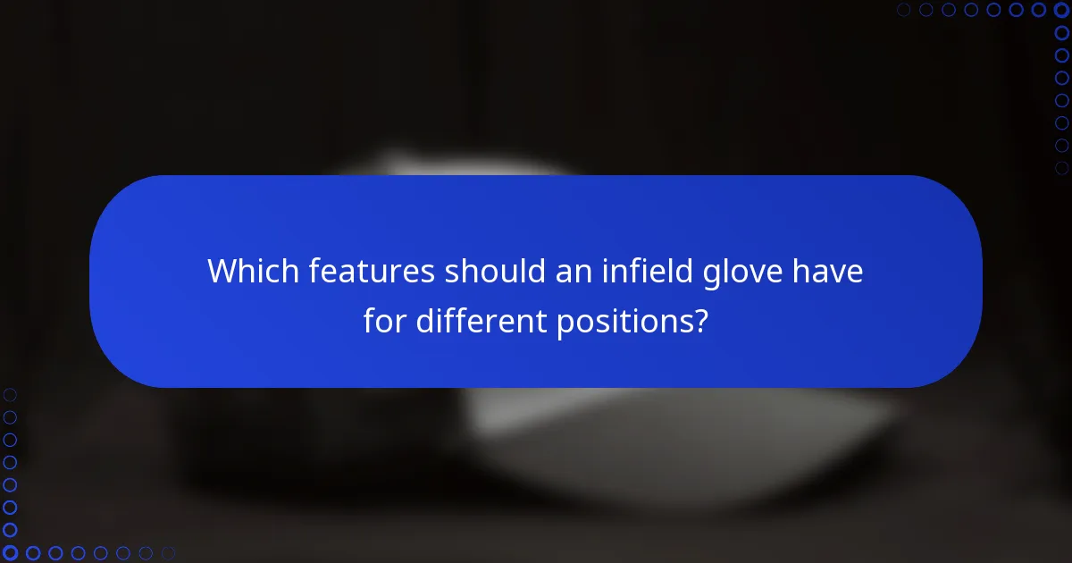 Which features should an infield glove have for different positions?